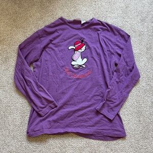Vintage Purple Cat Graphic Long-sleeve T-shirt